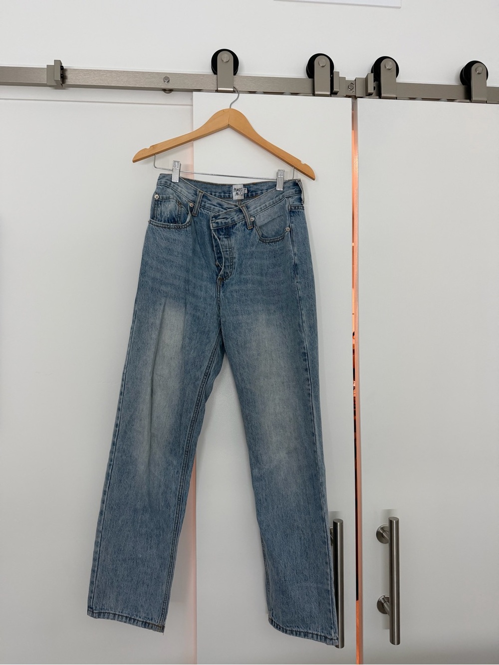 Princess Polly Light Blue Straight Leg Jeans